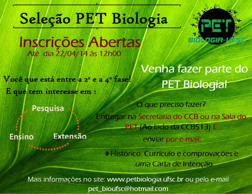 Seleção PETBiologia